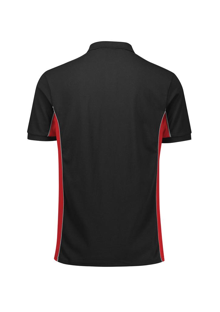 Grid Unisex Short Sleeve Polo Black/Red