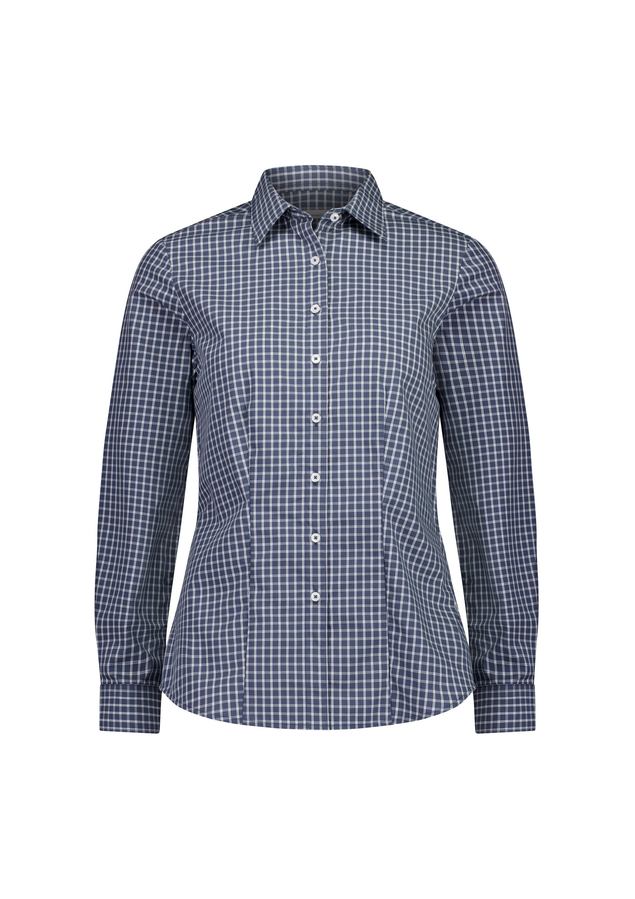 Noah Womens Long Sleeve Shirt Storm Blue/White Check