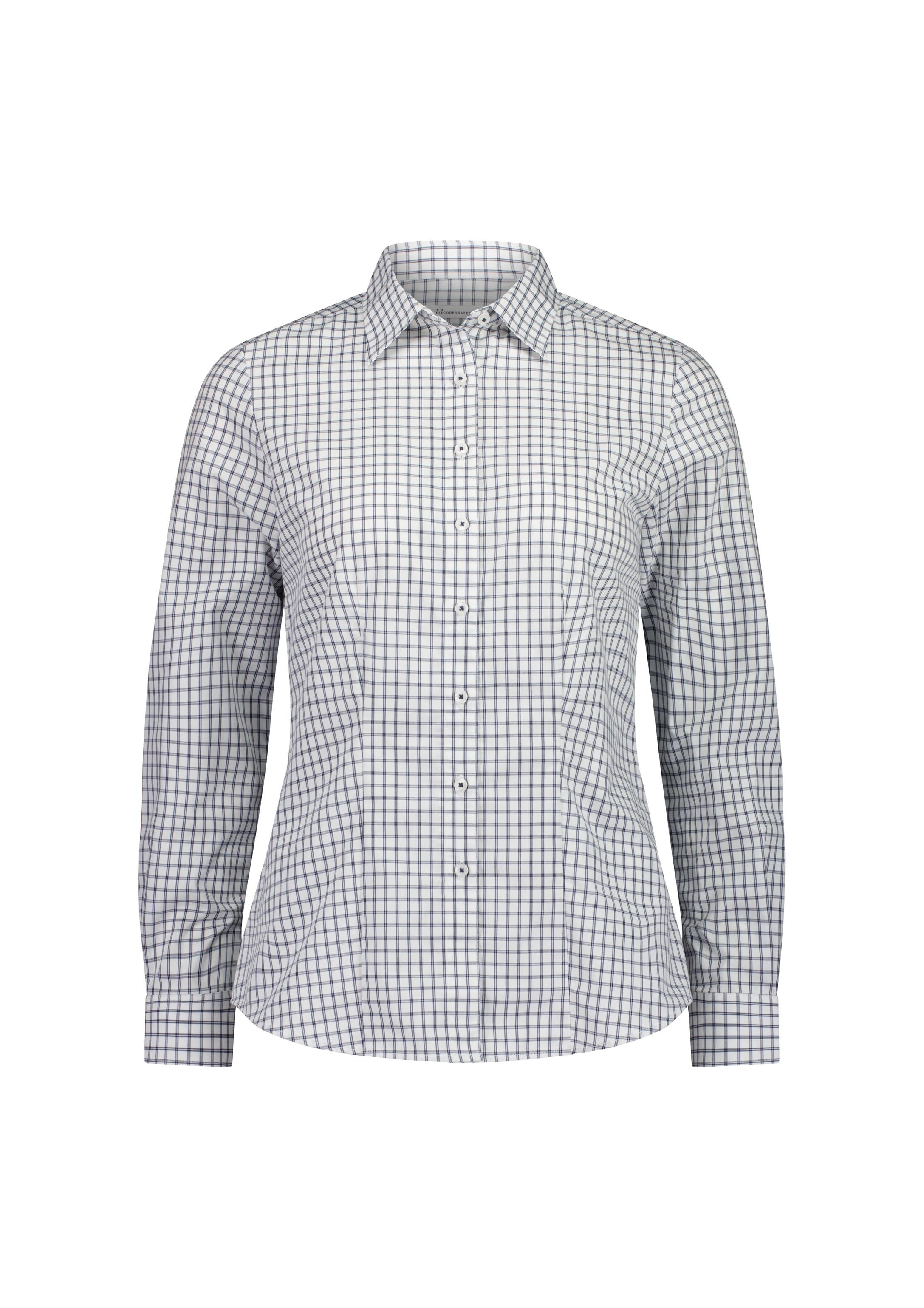 Noah Womens Long Sleeve Shirt White/Storm Blue Check