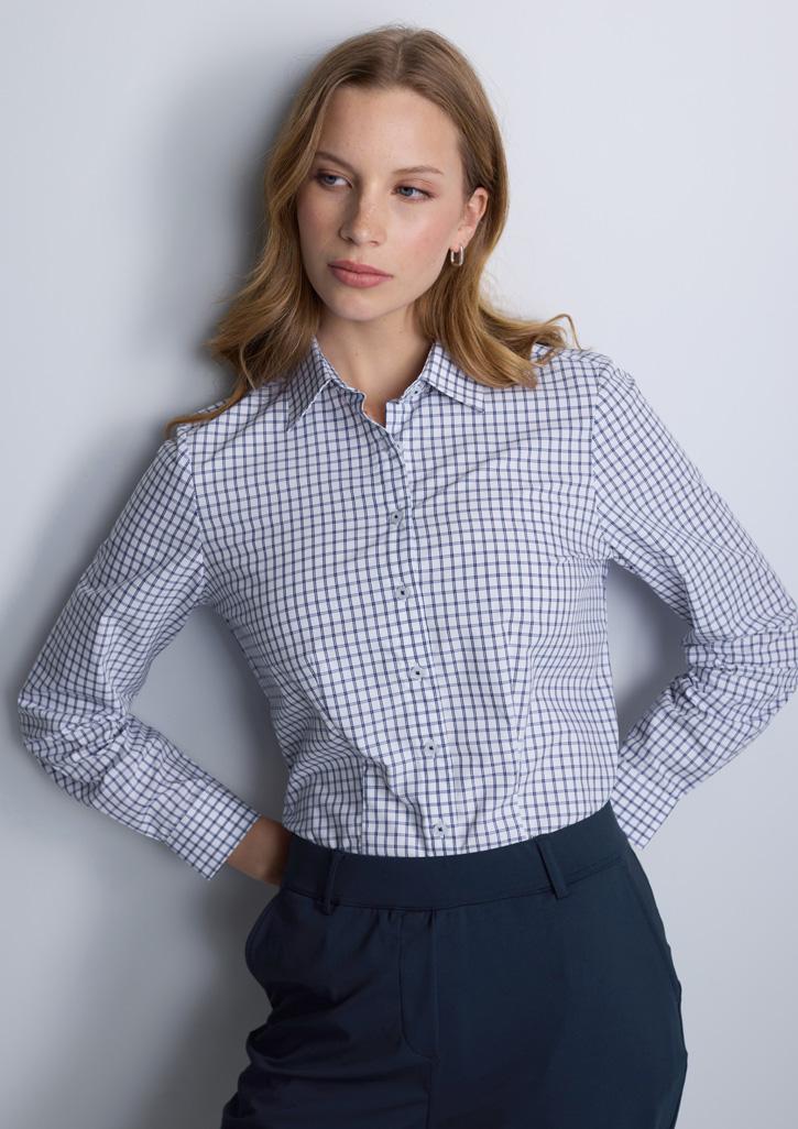 Noah Womens Long Sleeve Shirt White/Blue