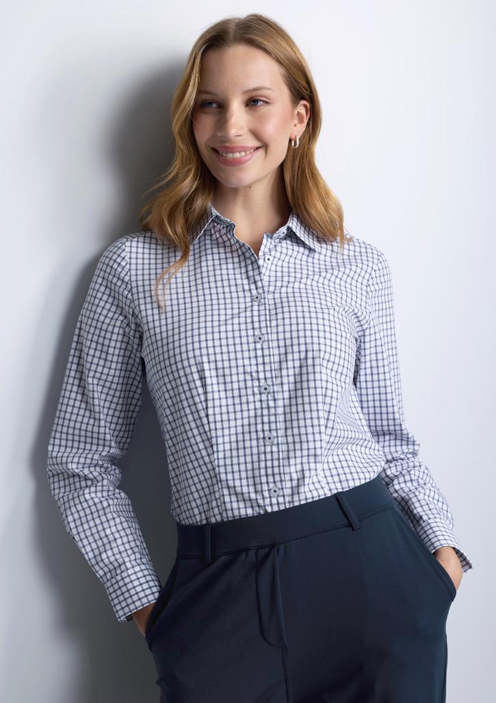 Noah Womens Long Sleeve Shirt White/Blue