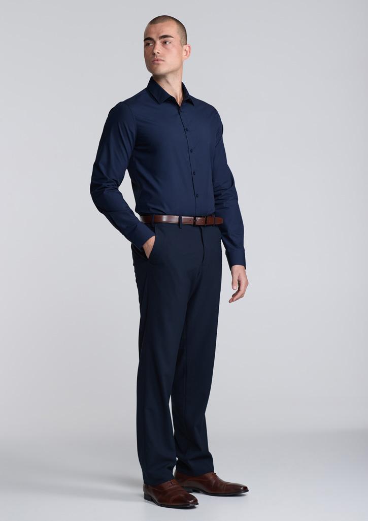Lexington Mens Slim Fit Long Sleeve Shirt Navy