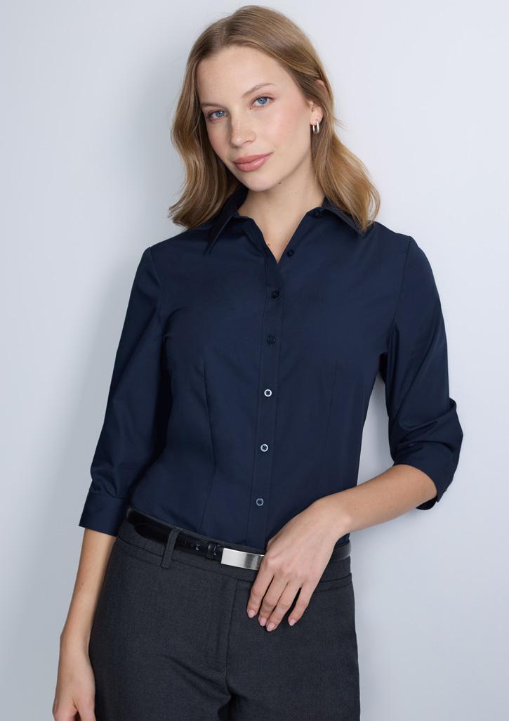 Lexington Womens 3/4 Sleeve Shirt Navy