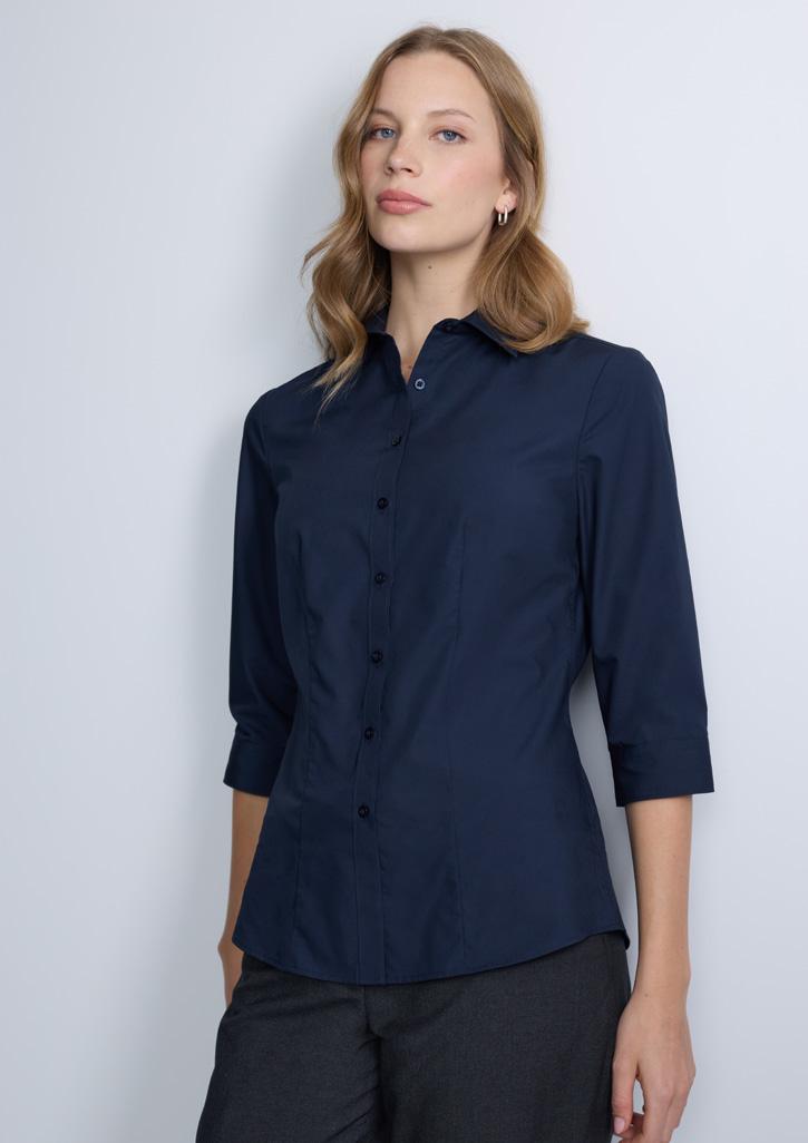 Lexington Womens 3/4 Sleeve Shirt Navy