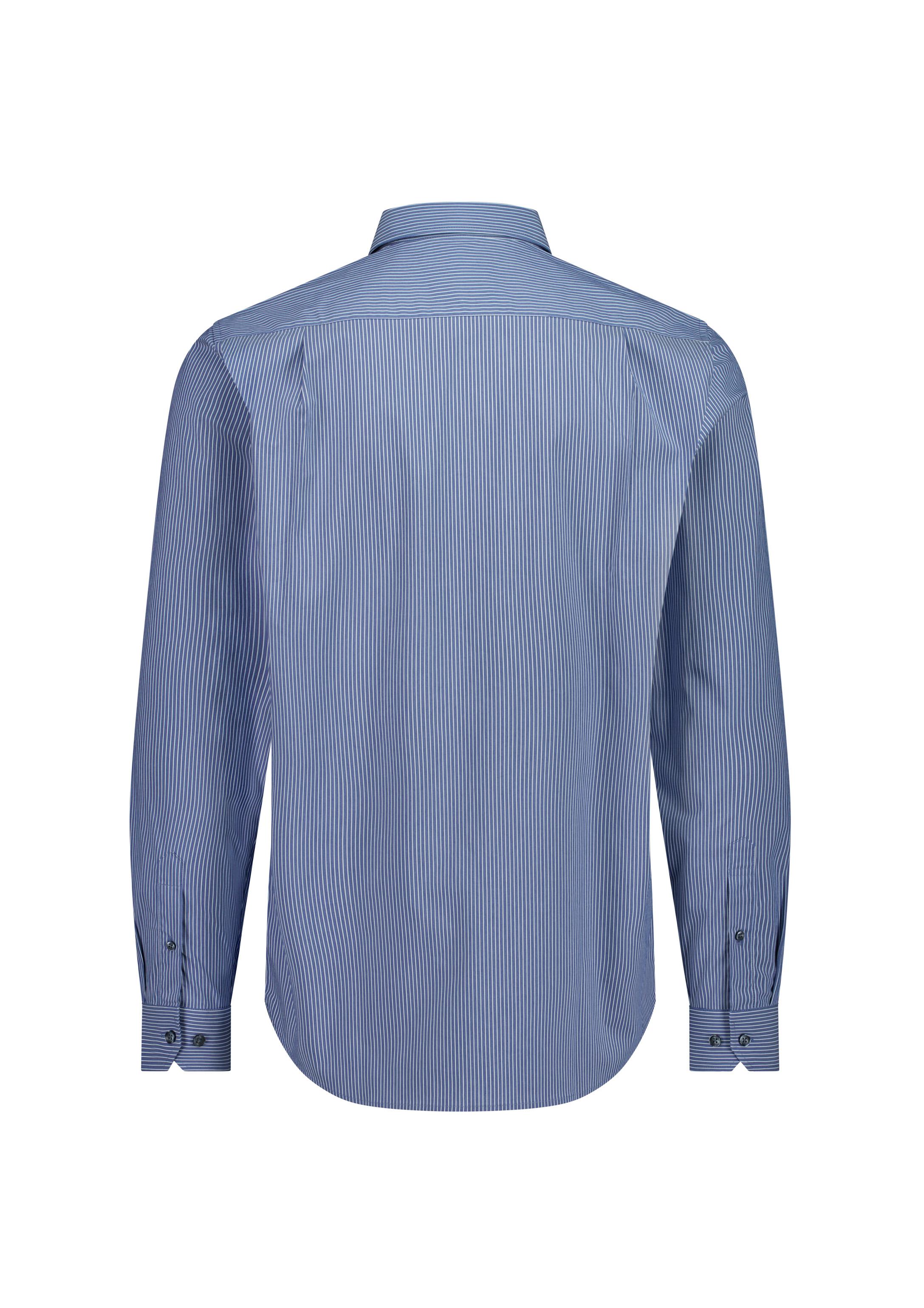 Fitzroy Mens Classic Fit Long Sleeve Shirt French Blue/White Stripe
