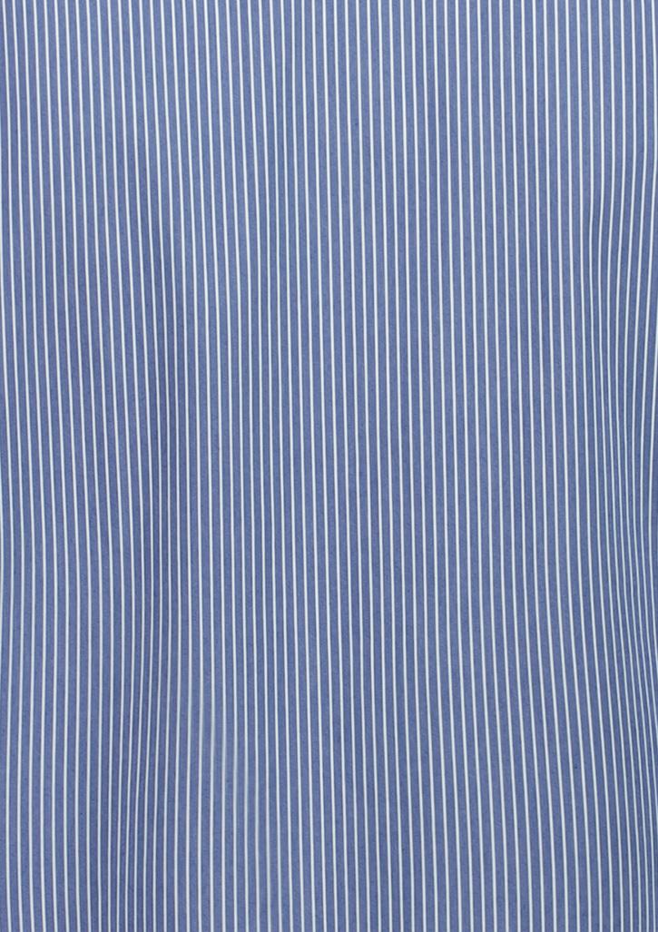 Fitzroy Mens Classic Fit Long Sleeve Shirt French Blue/White Stripe
