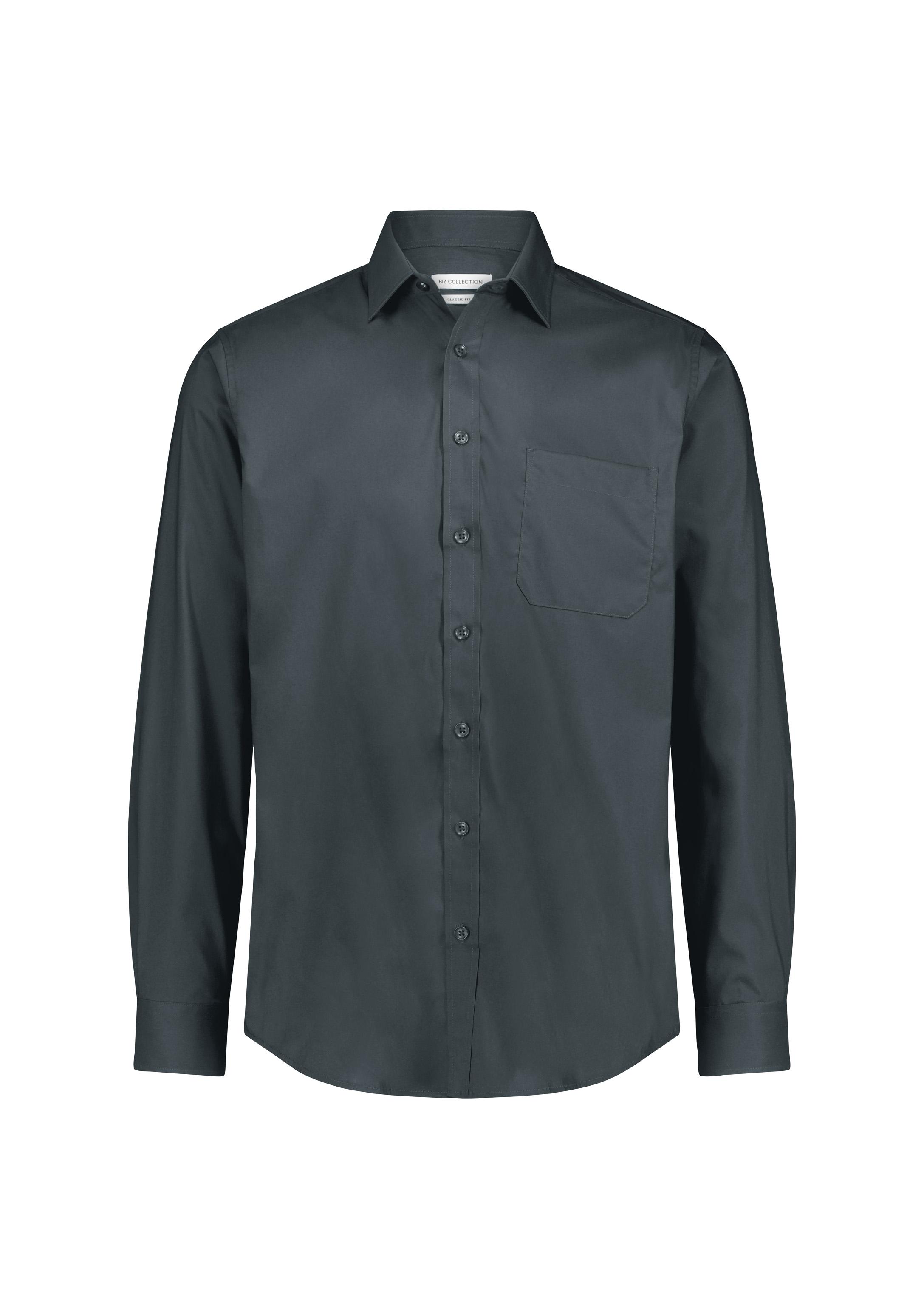 Fitzroy Mens Classic Fit Long Sleeve Shirt Slate