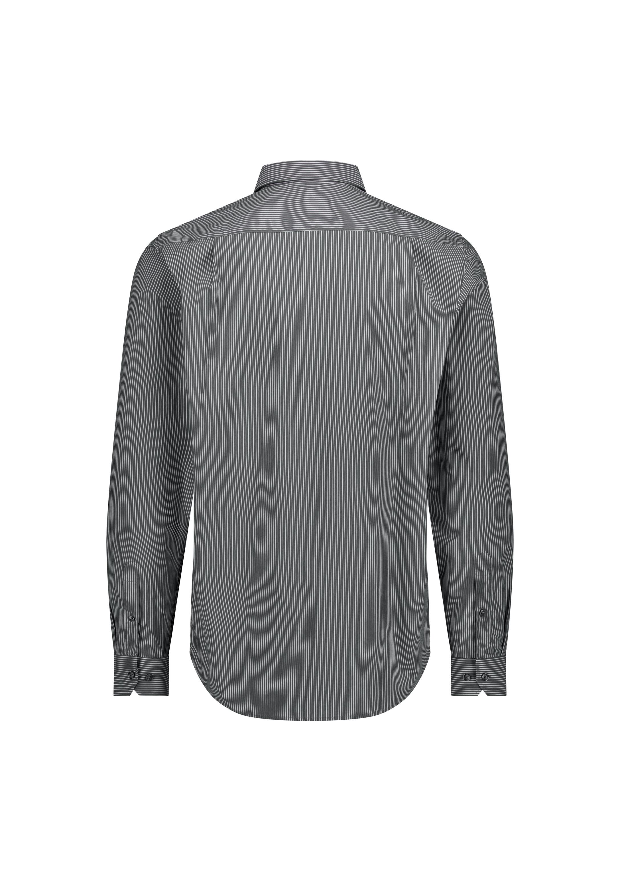 Fitzroy Mens Classic Fit Long Sleeve Shirt Slate/White Stripe