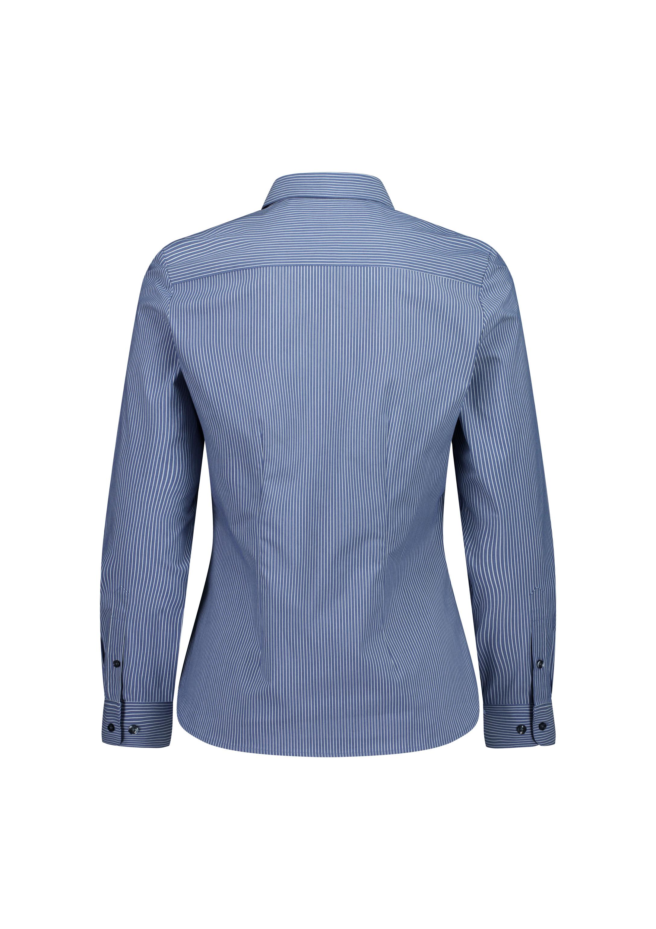 Fitzroy Womens Long Sleeve Shirt French Blue/White Stripe