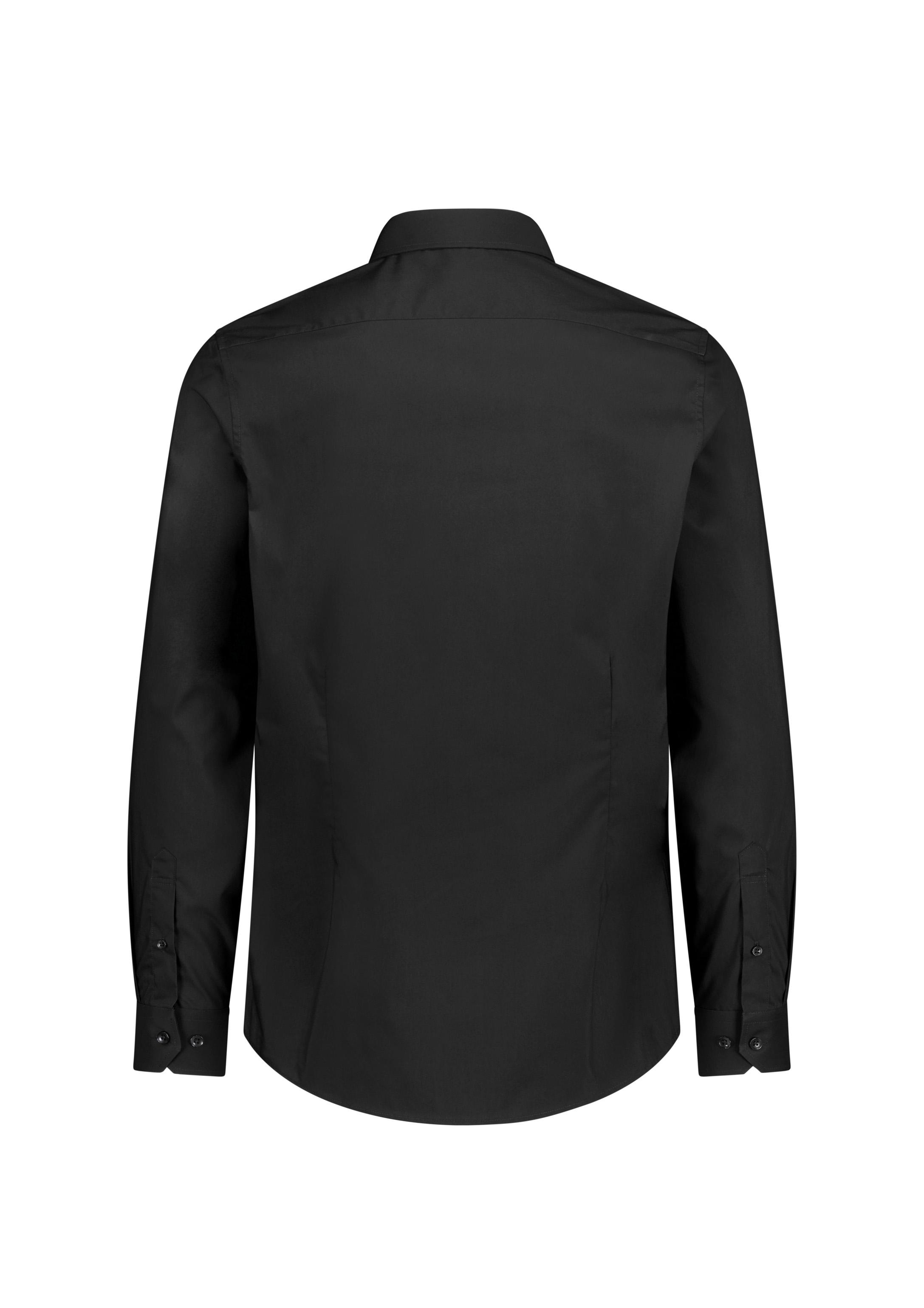 Fitzroy Mens Slim Fit Long Sleeve Shirt Black