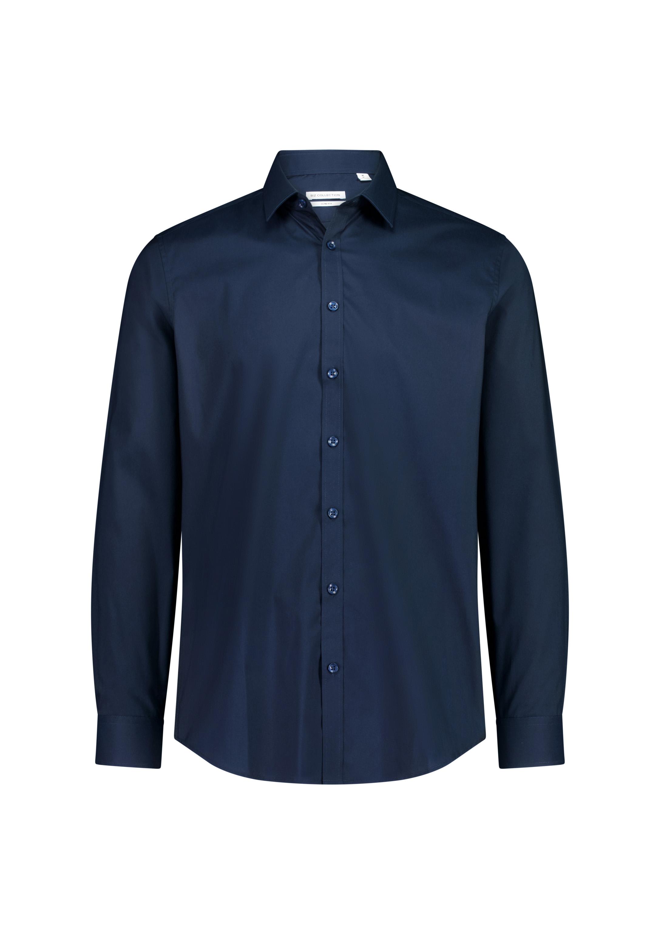 Fitzroy Mens Slim Fit Long Sleeve Shirt Navy