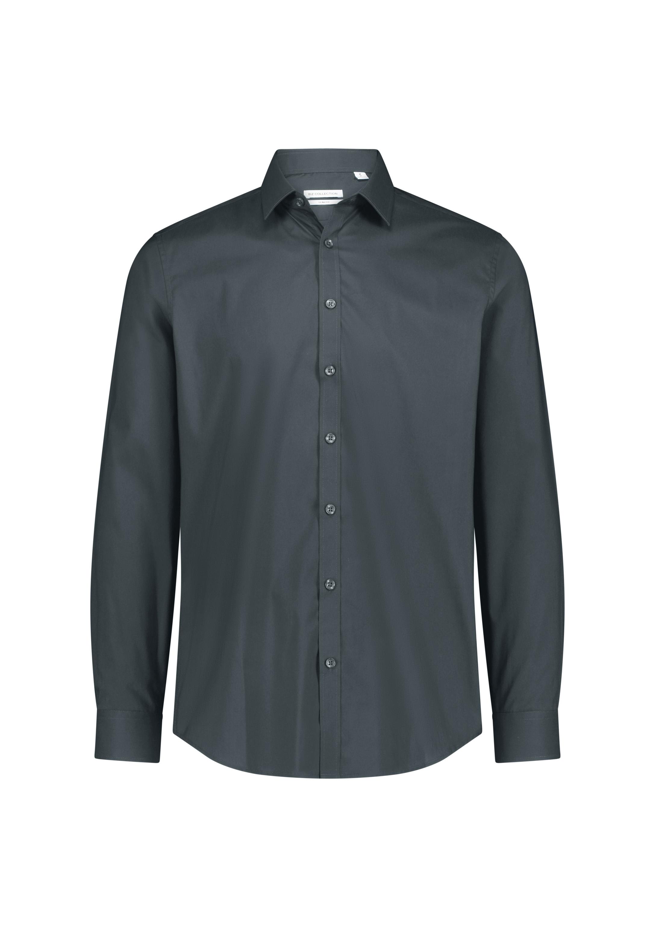 Fitzroy Mens Slim Fit Long Sleeve Shirt Slate