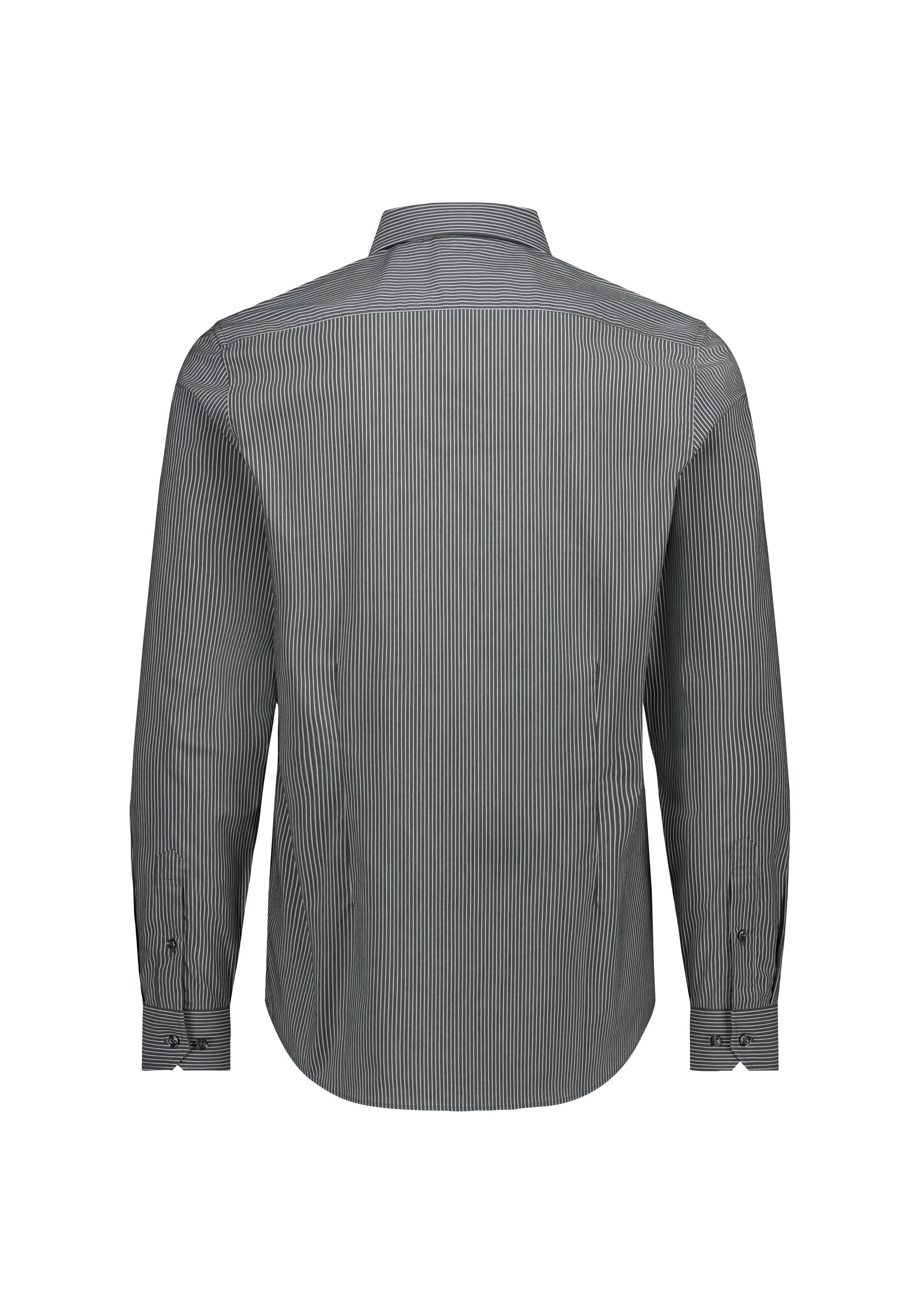 Fitzroy Mens Slim Fit Long Sleeve Shirt Slate/White Stripe