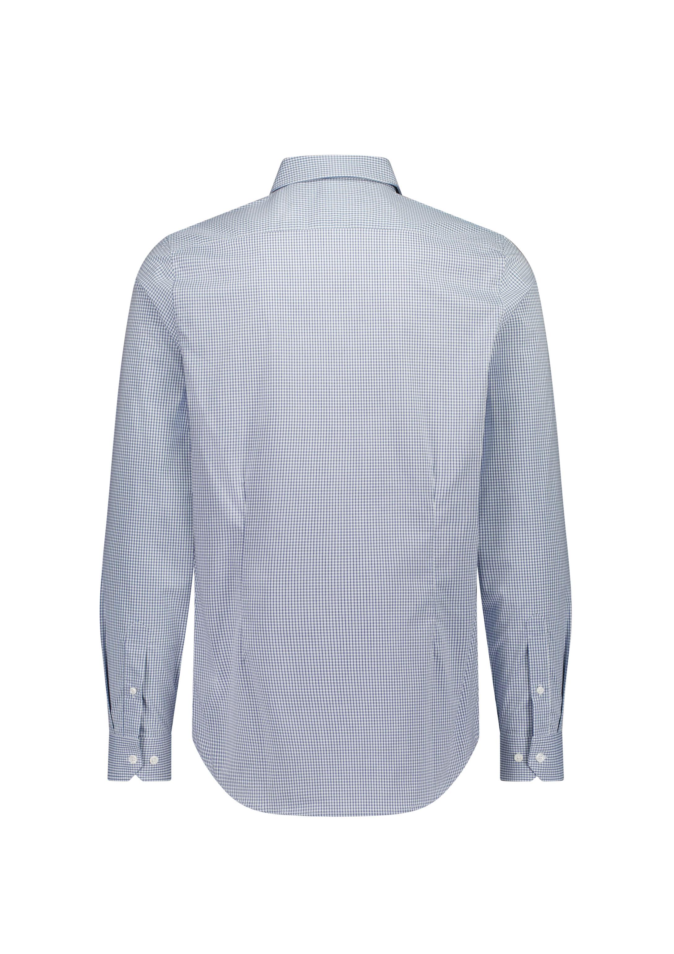 Fitzroy Mens Slim Fit Long Sleeve Shirt White/Navy Check