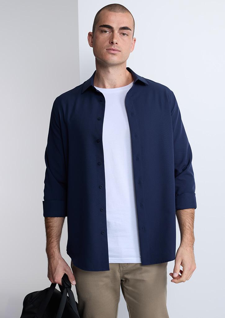 Quick Dry Movement Mens Long Sleeve Shirt Navy