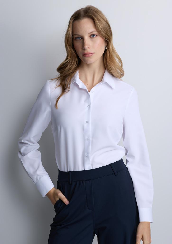 Quick Dry Movement Womens Long Sleeve Shirt White