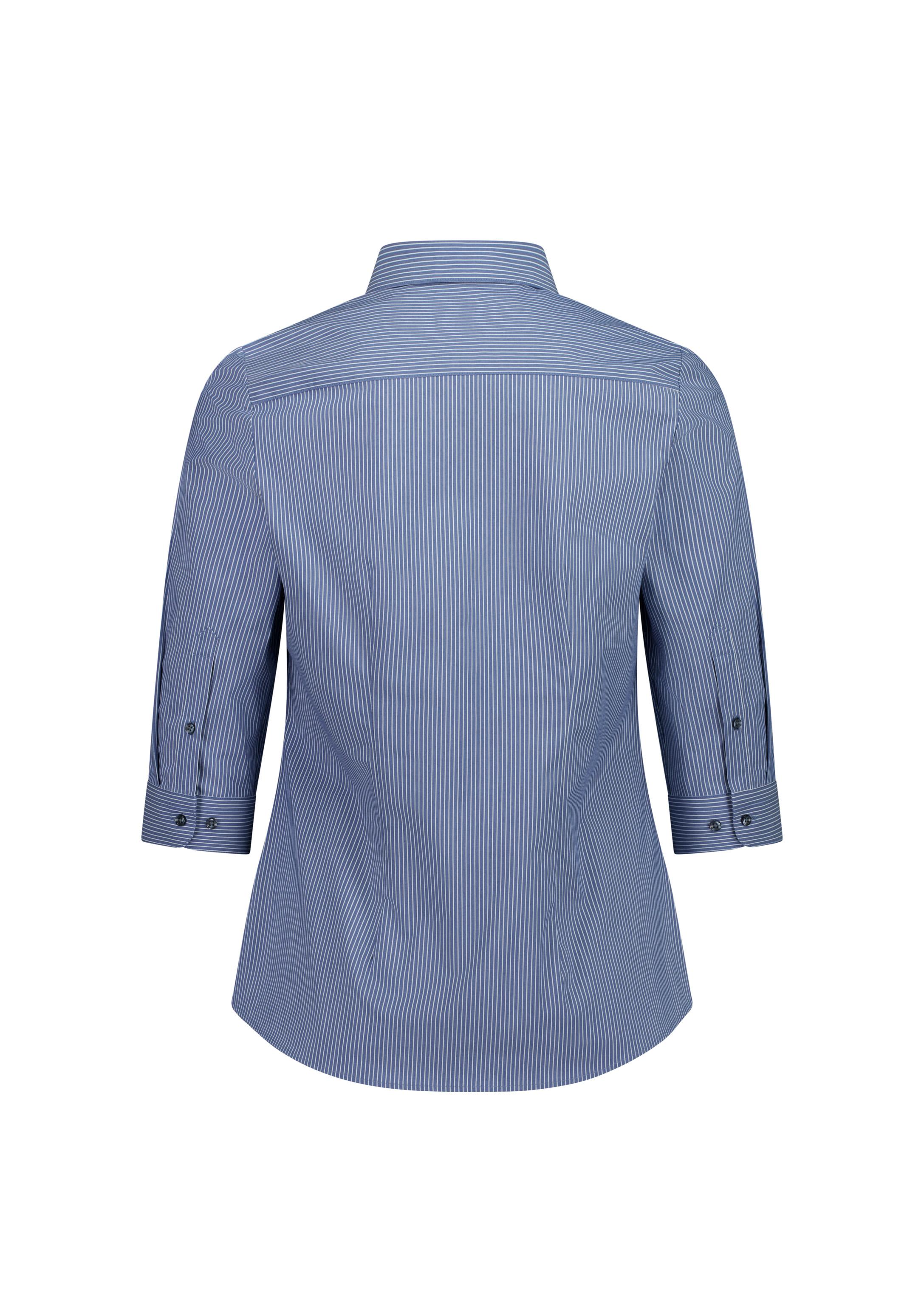 Fitzroy Womens 3/4 Sleeve Shirt French Blue/White Stripe