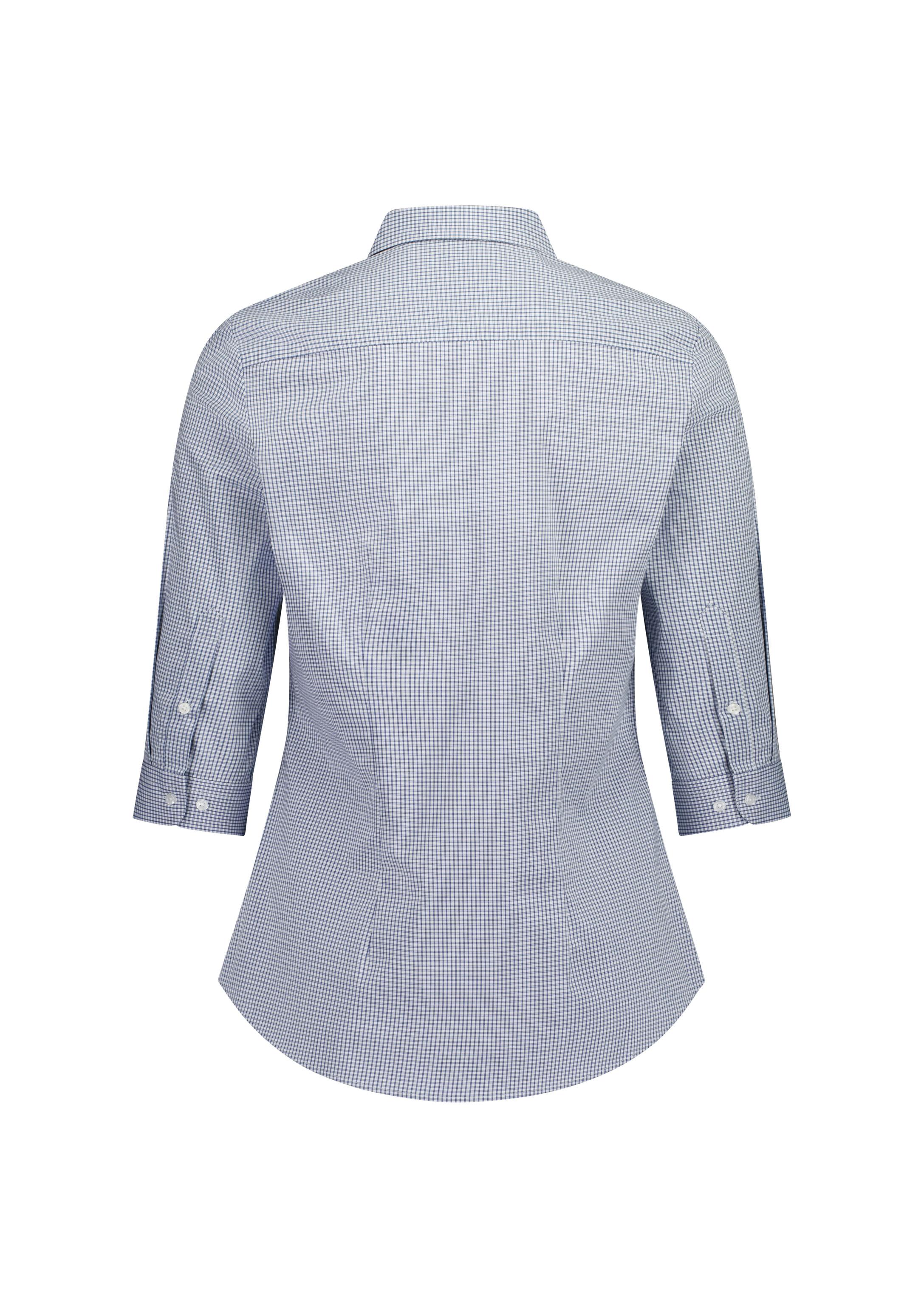Fitzroy Womens 3/4 Sleeve Shirt White/Navy Check