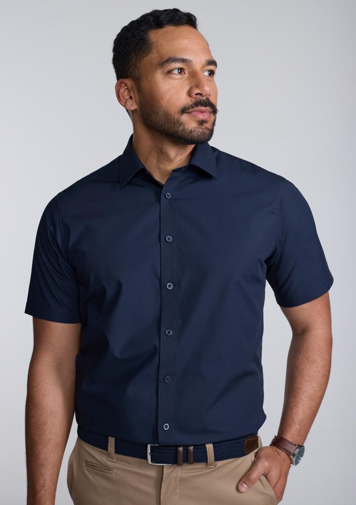 Lexington Mens Classic Fit Short Sleeve Shirt Navy