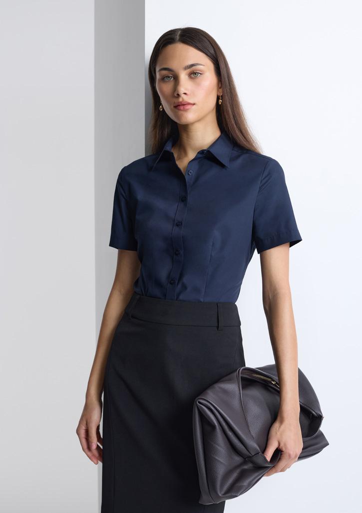Lexington Womens Short Sleeve Shirt Navy