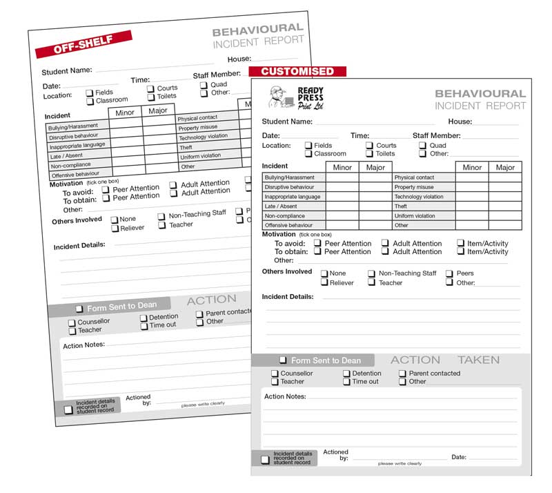 BEHAVIOURAL INCIDENT REPORT 800-X-800