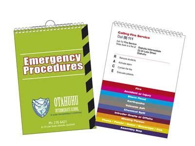 Emergency Procedures Flip Cards Printing West Auckland