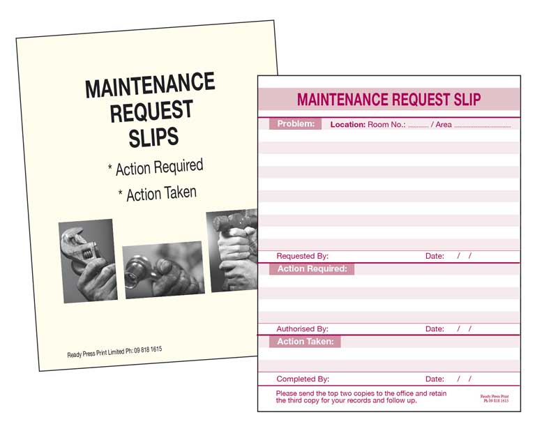 MAINTENANCE REQUEST PADS 800-X-800