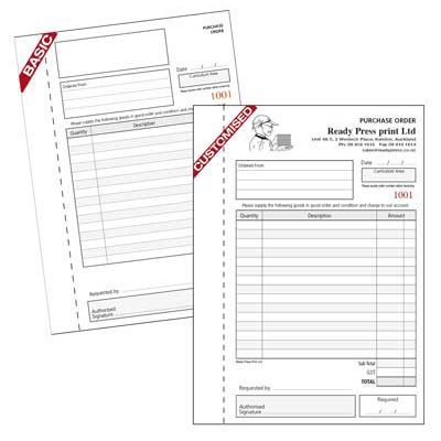 PURCHASE ORDER BOOKS Printing West Auckland